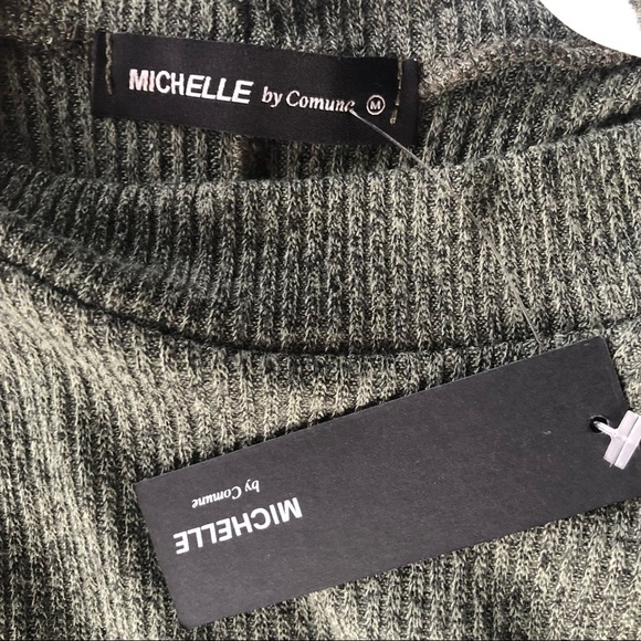 NWT Michele by Comune Mock Neck Sleeveless Dress Size M Darker Khaki Green - Picture 6 of 9